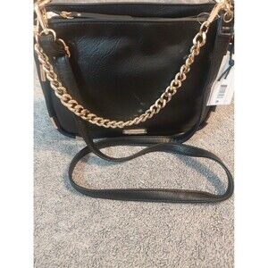 Jessica Simpson handbags NWT Black Leather And Gold Chain Strap And Gold Details
